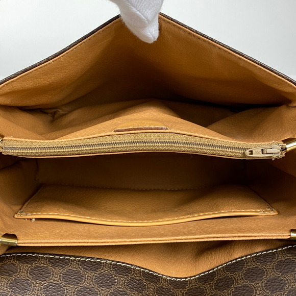 Celine Macadam Pattern Diagonal Canvas Shoulder Bag Brown - Picture 7 of 7